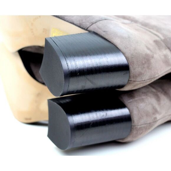 M Grigiarancio BROWN TAUPE GENUINE SUEDE LEATHER 3" HEEL FULL ZIP SIDE BOOTS 38 - Picture 7 of 9